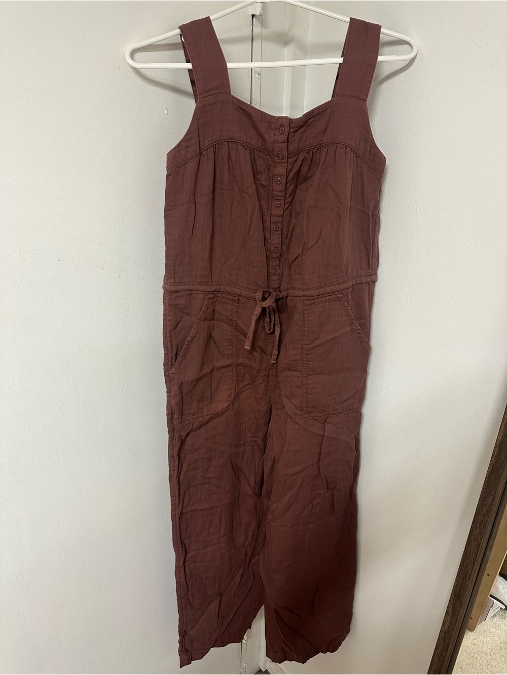 Old Navy Brown Sleeveless Button-Front Jumpsuit